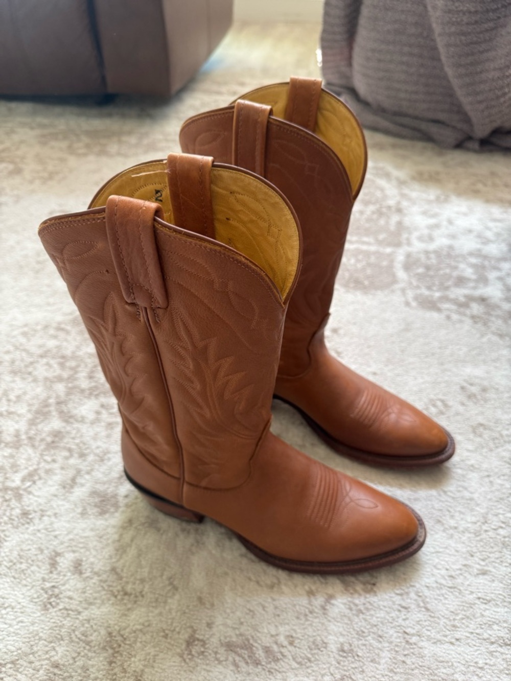 Nocona Brown Leather Western Cowboy Boots